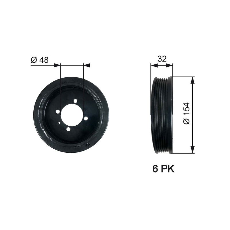 Gates Crank Shaft Belt Pulley TVD1130