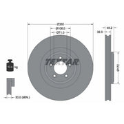 Textar 2 x Vented Front Brake Discs 92186305-x2