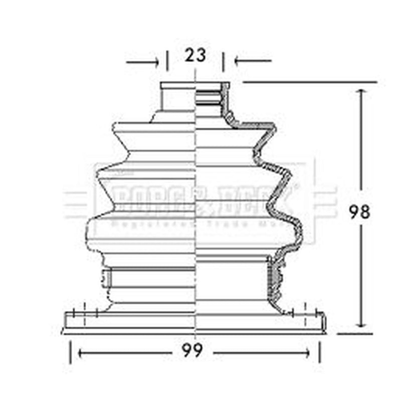 Borg & Beck Drive Shaft Bellow Kit transmission sided BCB2766