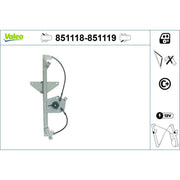 Valeo Electric Window Regulator Lifter Left Rear 851118