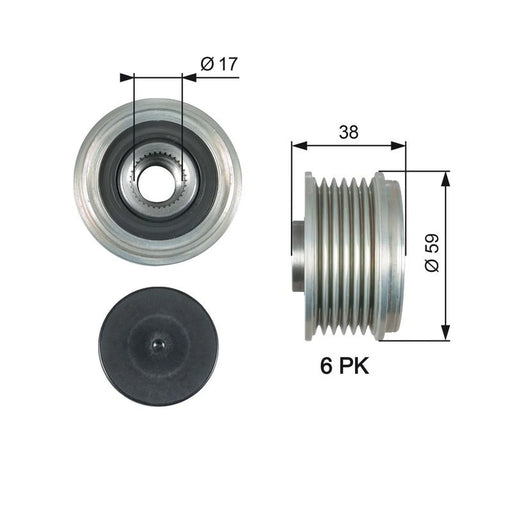 Gates Alternator Overrunning Freewheel Clutch OAP7177
