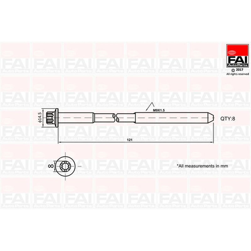 FAI Cylinder Head Bolt Set M9 x 1.5 B2120