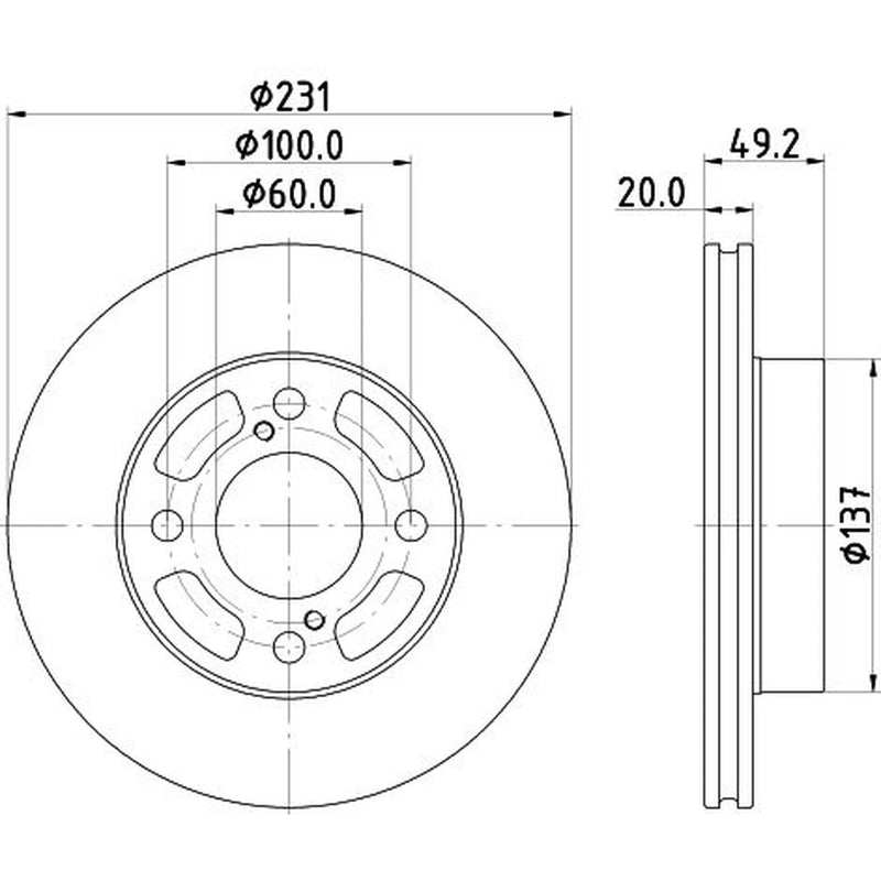Mintex 2 x Vented Front Brake Discs MDC2942C