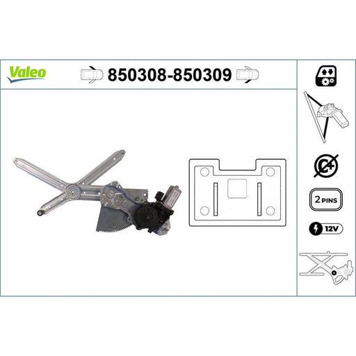Valeo Electric Window Regulator Lifter Left Front 850308