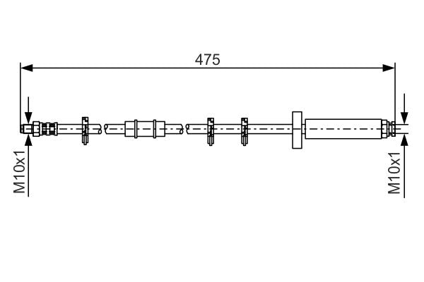 Bosch Brake Hydraulic Hose Line 1987476329