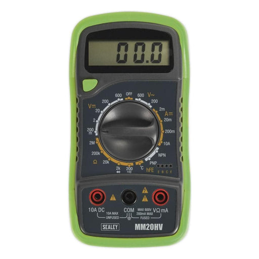 Sealey Digital Multimeter 8-Function with Thermocouple Hi-Vis mm20HV Sealey  - Town Parts
