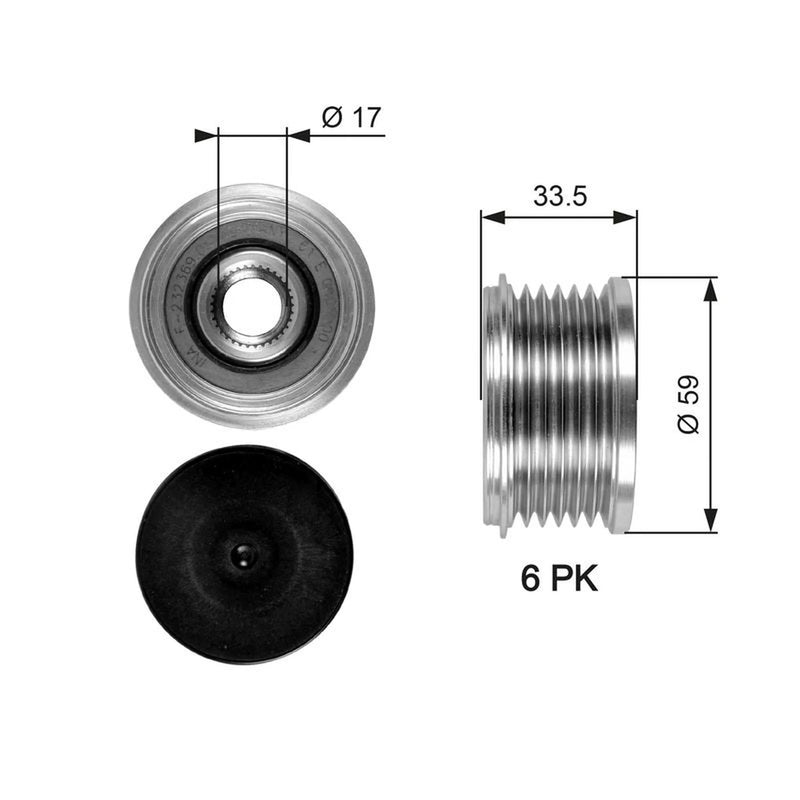 Gates Alternator Overrunning Freewheel Clutch OAP7080