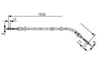 Bosch Handbrake Cable 1987477904