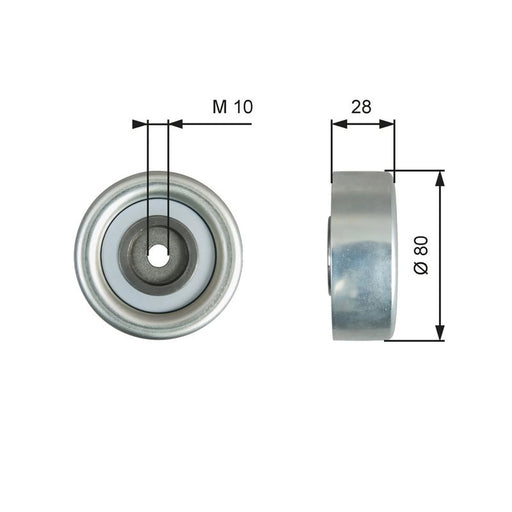 Gates V-Ribbed Belt Deflection/Guide Pulley T36778