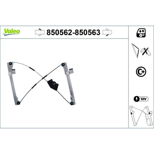 Valeo Electric Window Regulator Lifter Left Front 850562