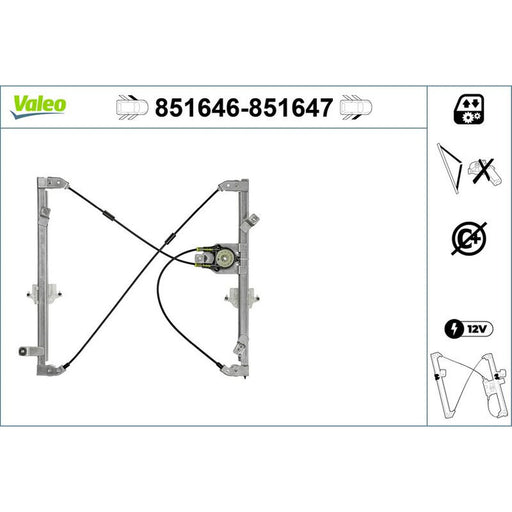 Valeo Electric Window Regulator Lifter Left Front 851646