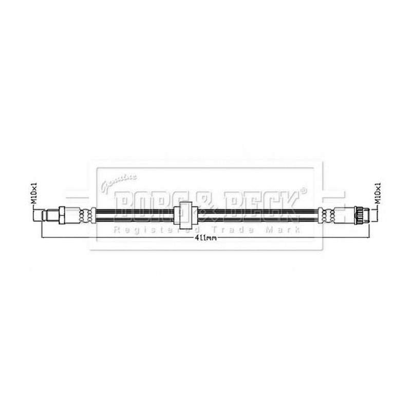 Borg & Beck Brake Hydraulic Hose Line Rear Right BBH8848