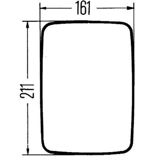 Hella Wide-Angle Mirror Wide Thick 8SB 501 147-021