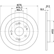 DON 2 x Solid Rear Brake Discs PCD19012-x2