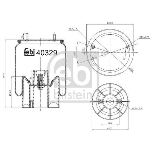 Febi Air Suspension Bellow 200mm 40329