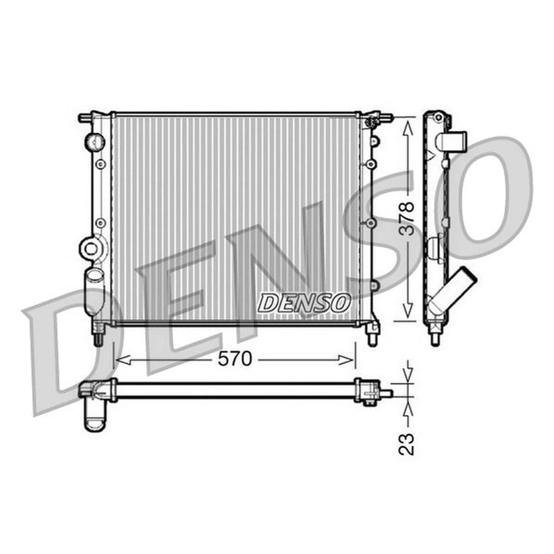 Denso Engine Radiator fits Renault 19 1988-1996 1.4 1.7 1.8