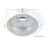 Comline 2 x Solid Rear Brake Discs ADC2308-x2