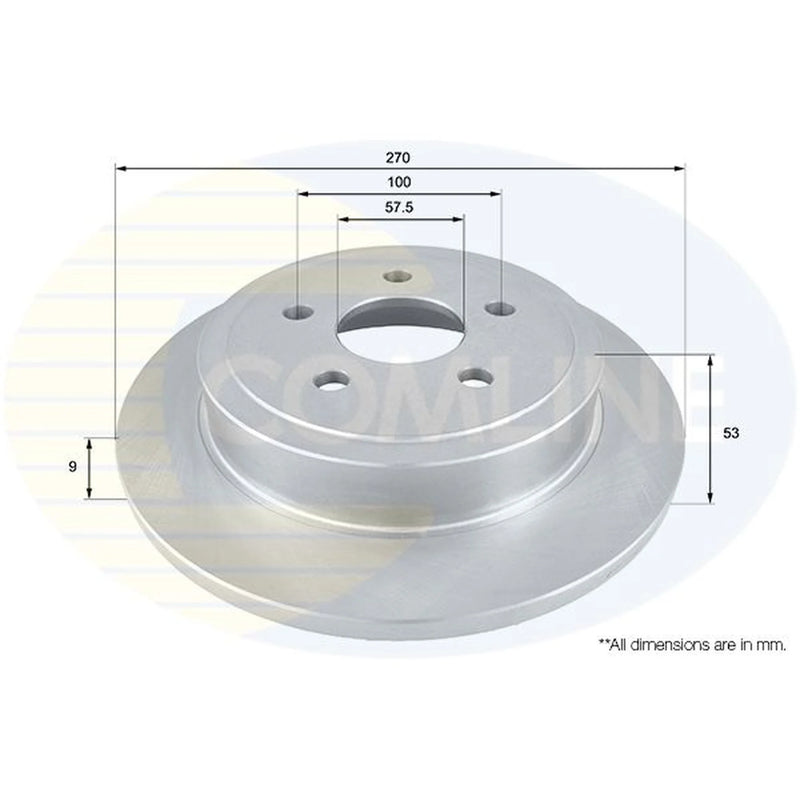 Comline 2 x Solid Rear Brake Discs ADC2308-x2