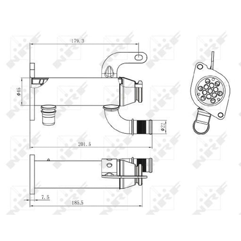 NRF EGR Cooler (Exhaust Gas Recirculation) 48006