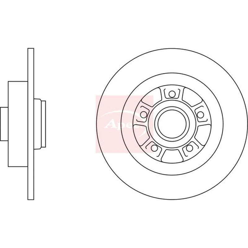 Apec 2 x Solid Rear Brake Discs DSK2234-x2