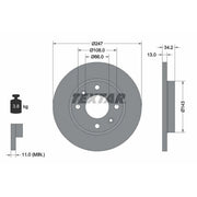 Textar 2 x Solid Front Brake Discs 92092803-x2