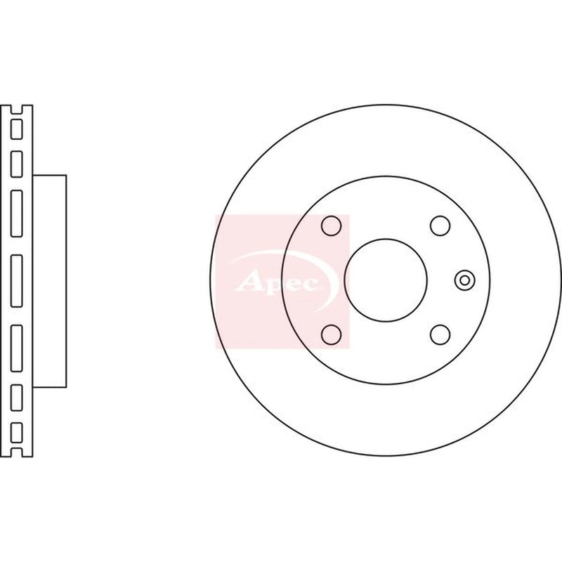 Apec 2 x Vented Front Brake Discs DSK2274-x2