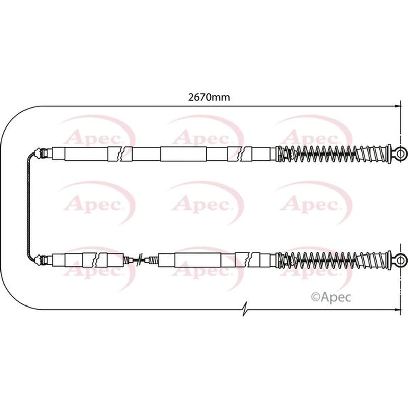 Apec Handbrake Cable Right Rear CAB1098