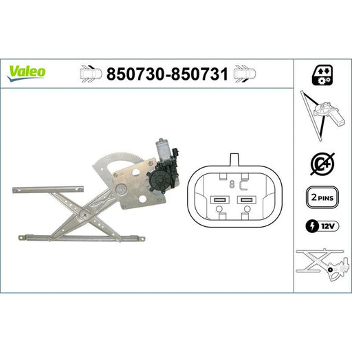 Valeo Electric Window Regulator Lifter Left Front 850730
