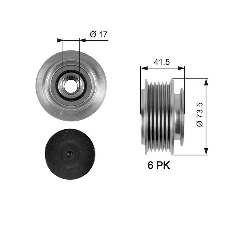 Gates Alternator Overrunning Freewheel Clutch OAP7066
