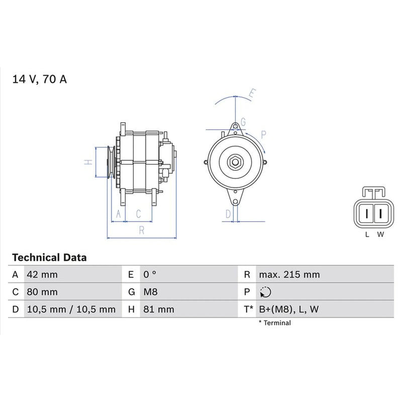 Bosch Car Alternator 12V 0 986 041 790