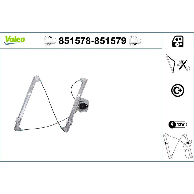 Valeo Electric Window Regulator Lifter Left Front 851578