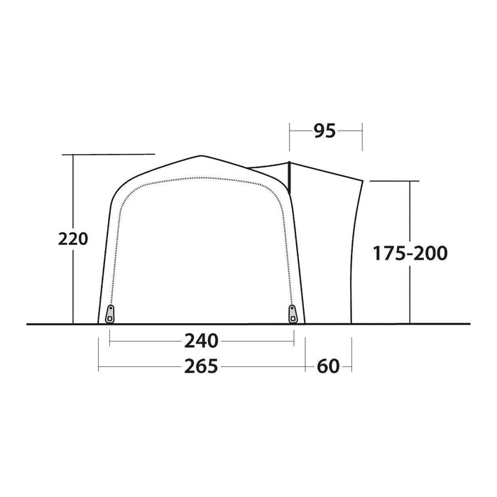 Outwell Crossville 250SA Air Drive-Away Campervan Air Awning 175-200cm - Outwell - Van Life Living