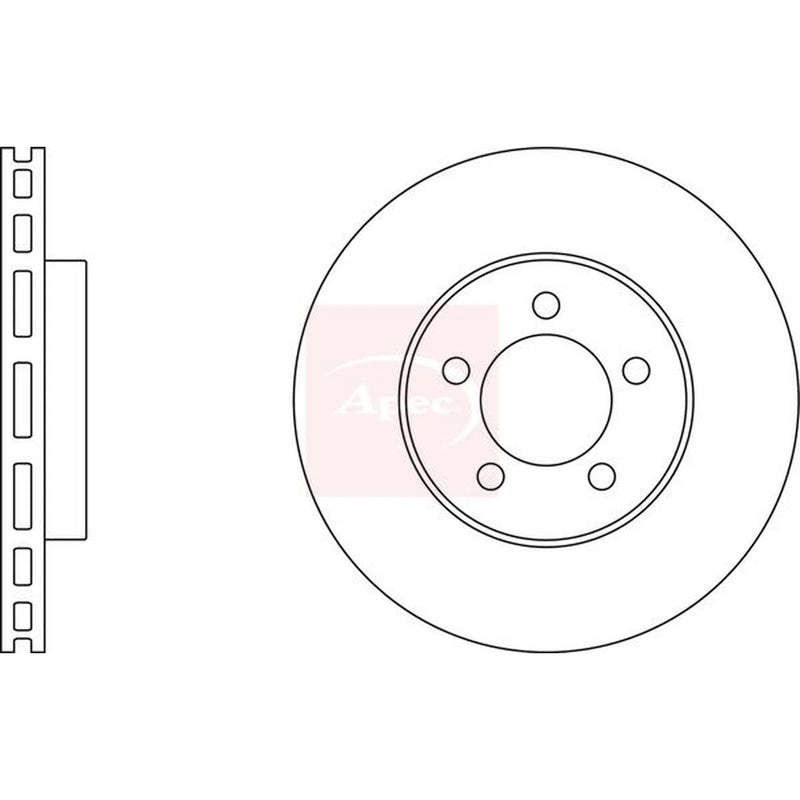 Apec 2 x Vented Front Brake Discs DSK2510-x2