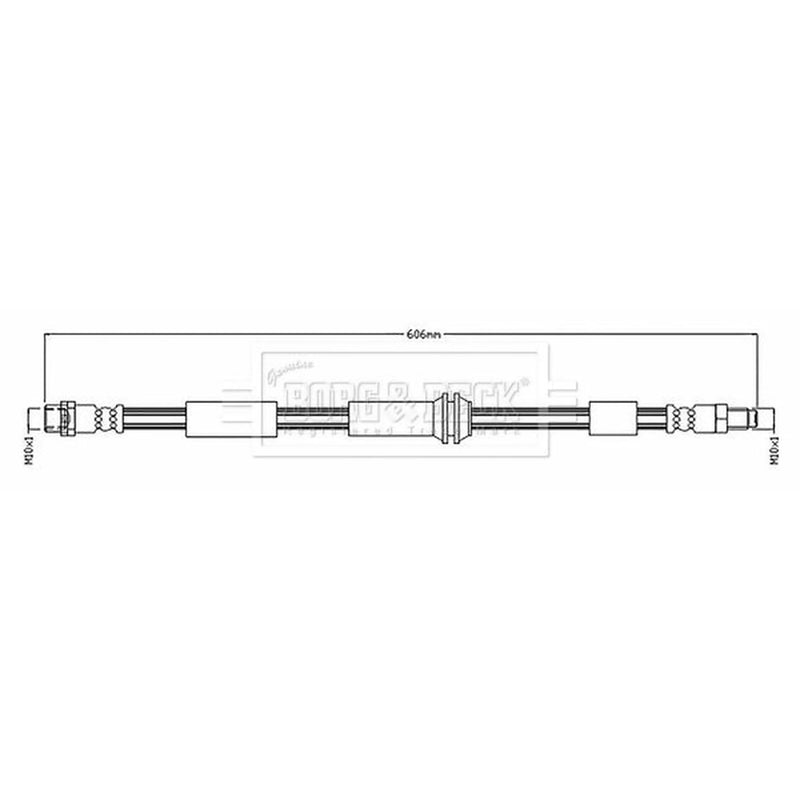 Borg & Beck Brake Hydraulic Hose Line Front Right BBH8896