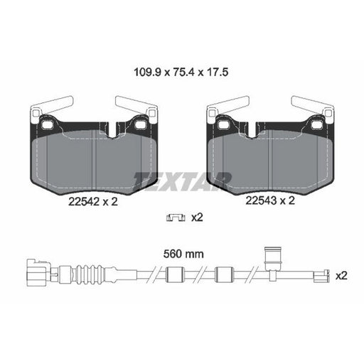 Textar Rear Brake Pad Set 2254201