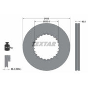 Textar 2 x Internally Vented Front Brake Discs 93272000-x2