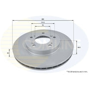 Comline 2 x Vented Front Brake Discs ADC0531V-x2