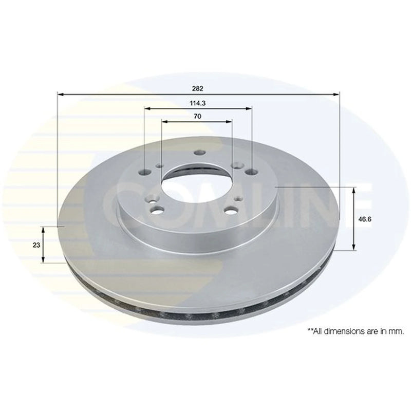 Comline 2 x Vented Front Brake Discs ADC0531V-x2