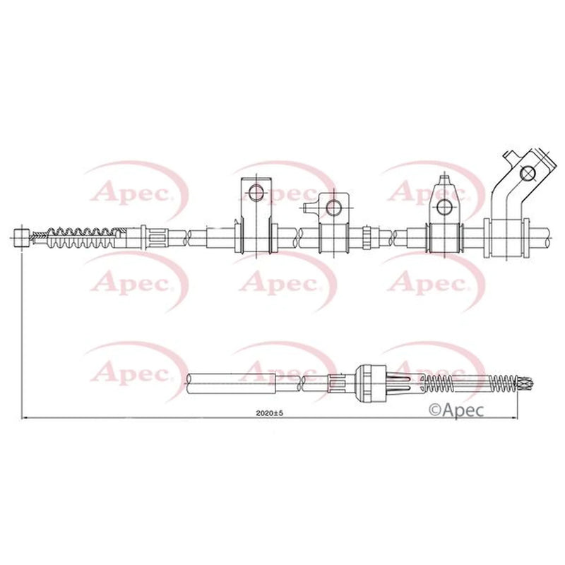 Apec Handbrake Cable Right Rear CAB1303