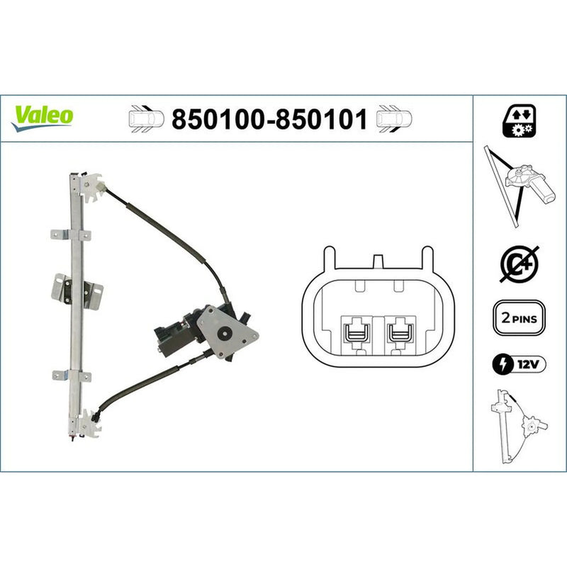 Valeo Electric Window Regulator Lifter Left Front 850100
