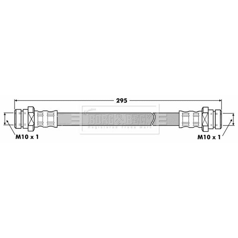 Borg & Beck Brake Hydraulic Hose Line Front BBH7452