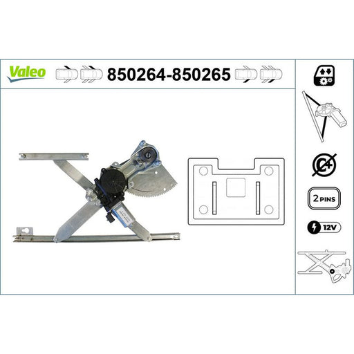 Valeo Electric Window Regulator Lifter Right Front 850265