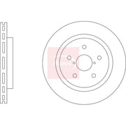 Apec 2 x Vented Rear Brake Discs DSK3396-x2