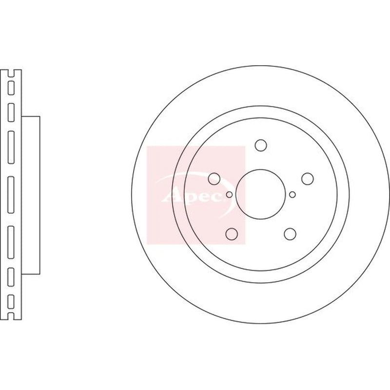 Apec 2 x Vented Rear Brake Discs DSK3396-x2
