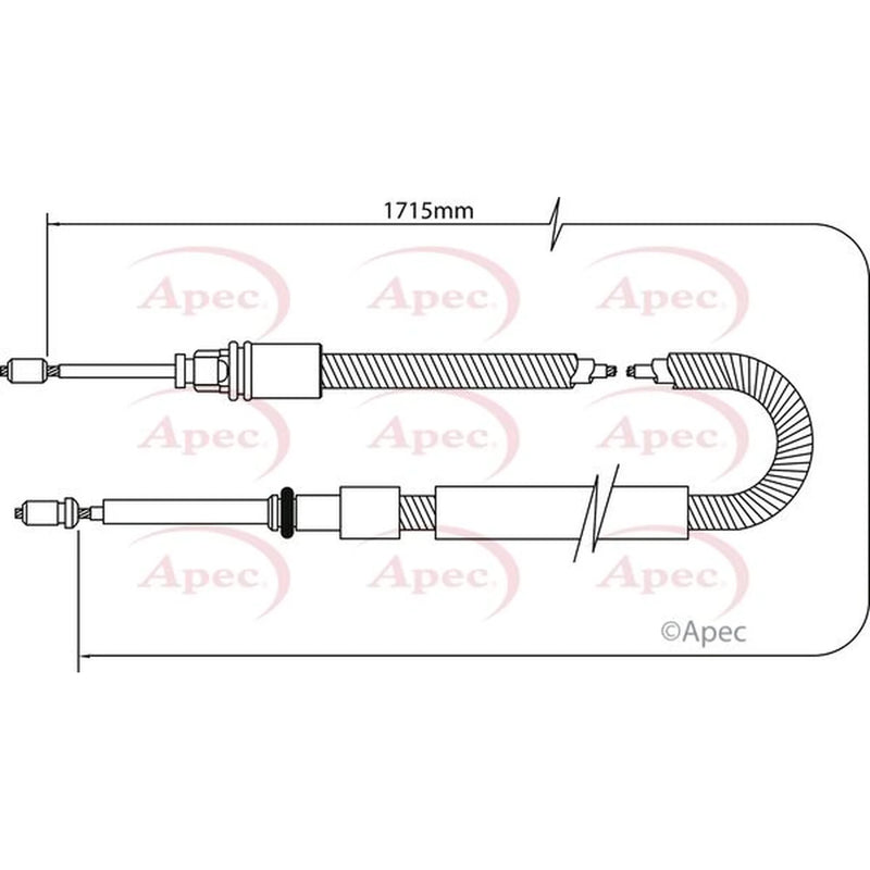 Apec Handbrake Cable Right Rear CAB1042