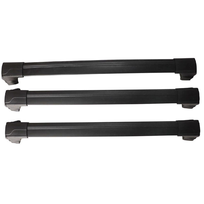 Aluminium Roof Bars Rack Black Set of 3 fits Volkswagen Caddy 2021- - Omtec - Van Life Living