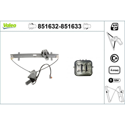 Valeo Electric Window Regulator Lifter Left Front 851632