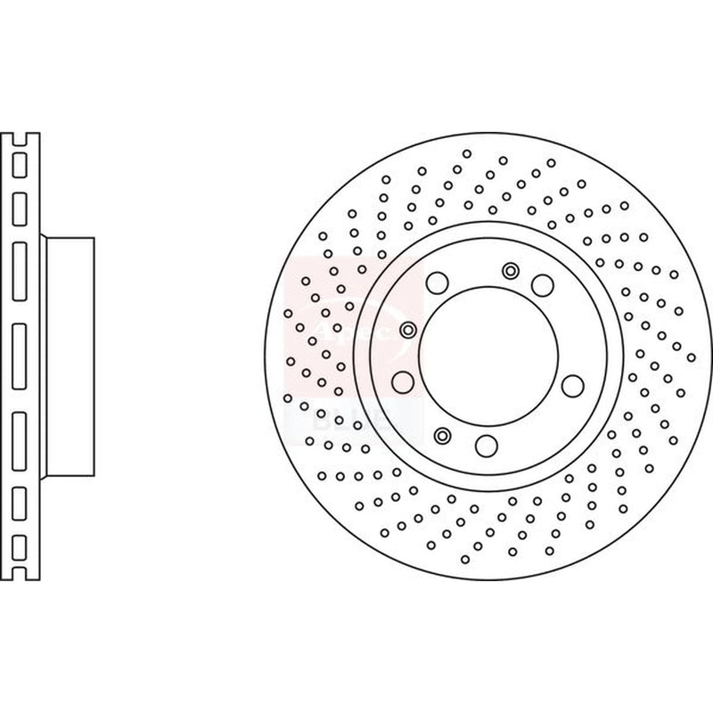 Apec 2 x Perforated/Vented Front Brake Discs SDK6932-x2