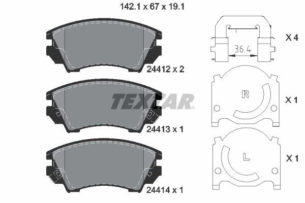 Textar 2441201 Brake Pad Set, disc brake