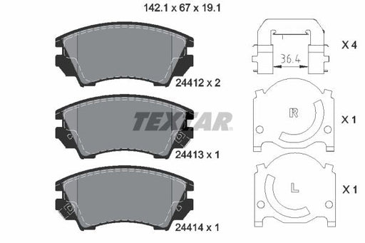 Textar 2441201 Brake Pad Set, disc brake